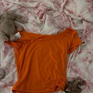 Forever 21 Vibrant Orange Short Sleeve Top